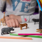 Mini PLUS Sauvages Lot 2 (Tube, 6 pcs) Papo en PVC, Collection MINI PAPO, jouet éducatif idéal pour enfants