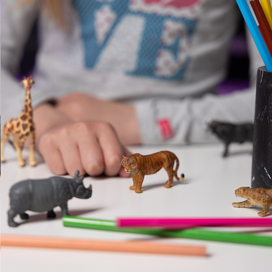 Mini PLUS Sauvages Lot 2 (Tube, 6 pcs) Papo en PVC, Collection MINI PAPO, jouet éducatif idéal pour enfants