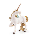 Figurine Licorne dorée Papo en PVC, Collection Monde enchanté, jouet éducatif idéal pour enfants