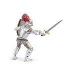 Chevalier en armure au plumet rouge Papo en PVC, Collection Médiéval, jouet éducatif idéal pour enfants et collectionneurs