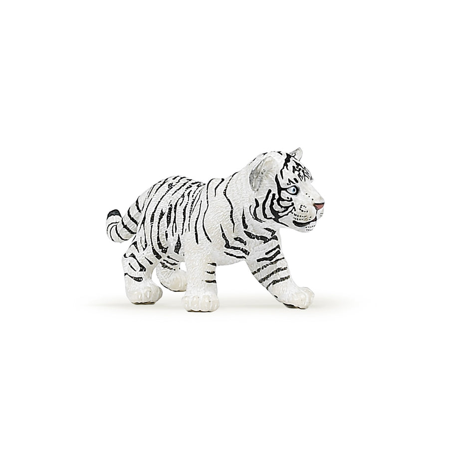 Figurine Bébé tigre blanc Papo en PVC, thème félins, Collection Animaux sauvages, jouet éducatif idéal pour enfants et collectionneurs