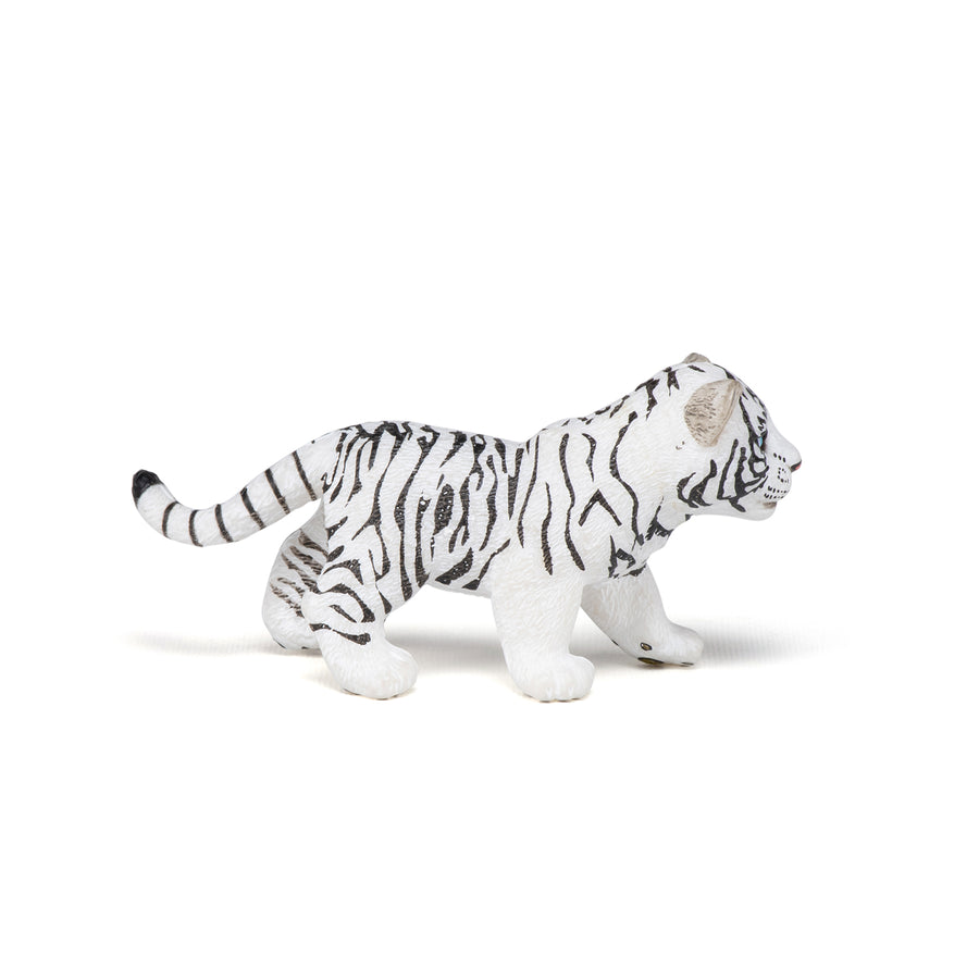 Figurine Bébé tigre blanc Papo en PVC, thème félins, Collection Animaux sauvages, jouet éducatif idéal pour enfants et collectionneurs