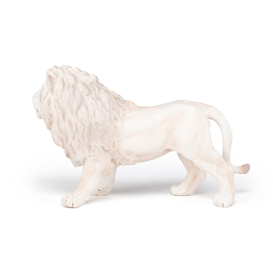 Grand lion blanc Papo en PVC, Collection figurines géantes, jouet éducatif idéal pour enfants