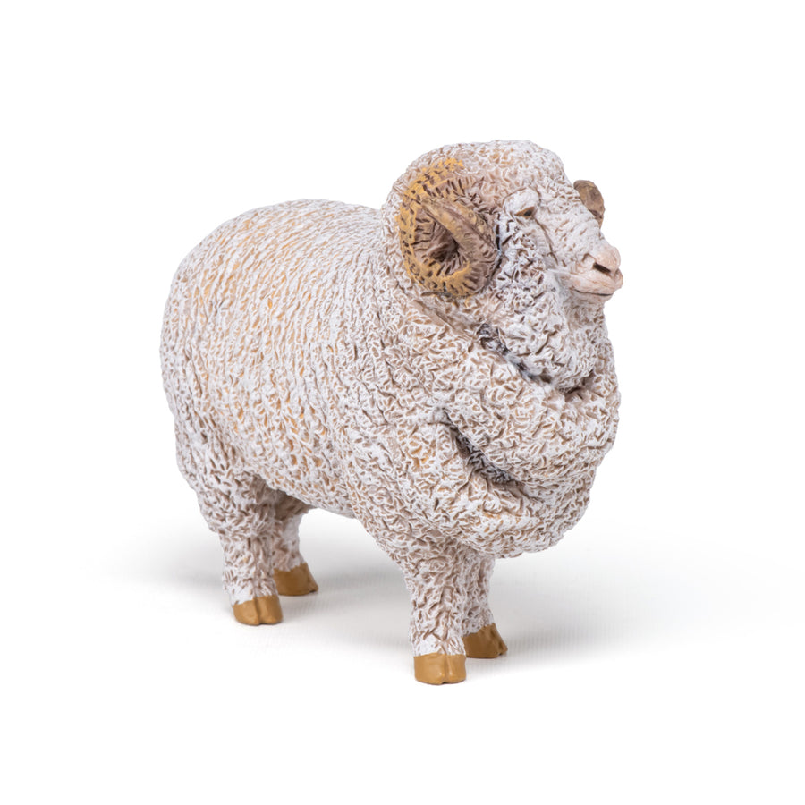 Mouton Mérinos Papo en PVC, Collection Vie à la ferme, jouet éducatif idéal pour enfants et collectionneurs