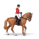 Figurine Cheval de promenade et sa cavalière Papo en PVC, Collection chevaux, jouet éducatif idéal pour enfants et collectionneurs