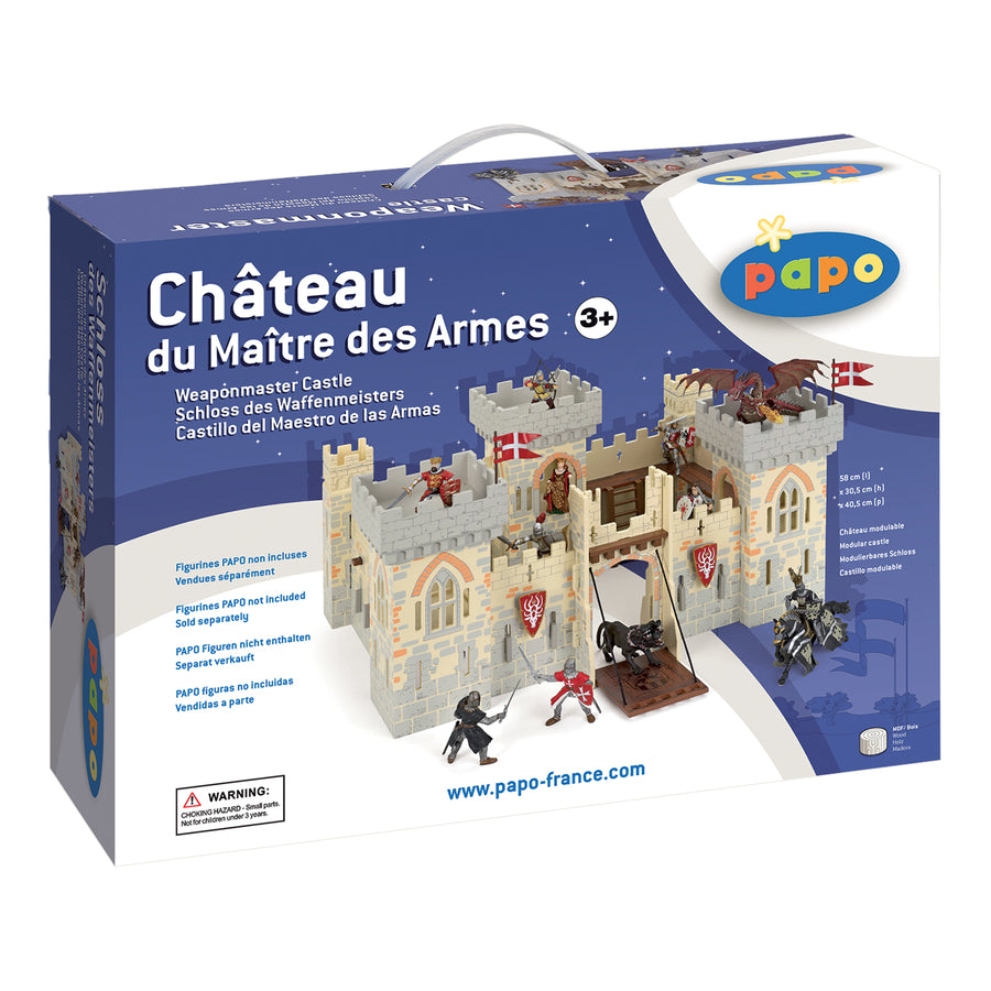 Le Château du Maître des armes Papo en bois, Collection Médiéval, jouet éducatif idéal pour enfants et collectionneurs